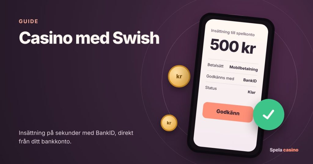Mobiltelefon som visar en godkänd insättning på 500 kr till ett spelkonto